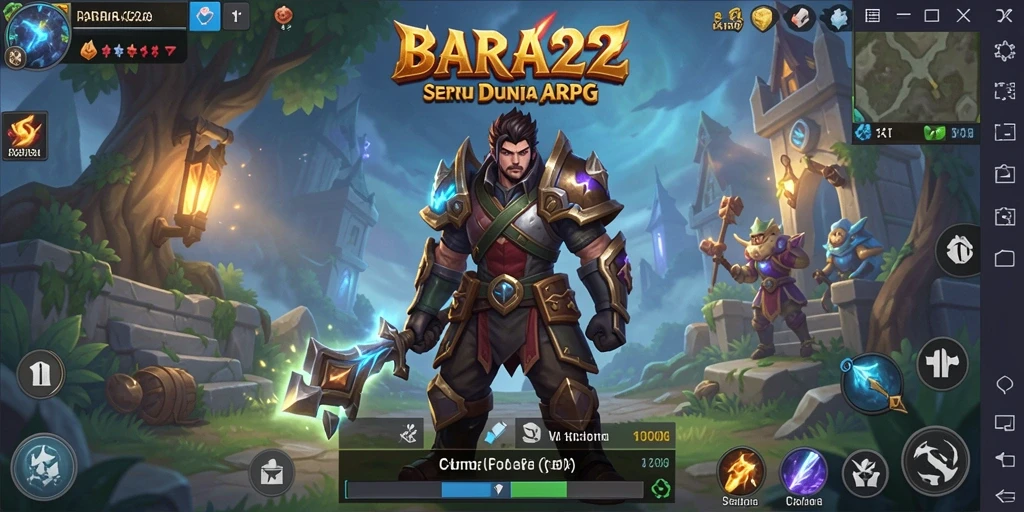 Tampilan seru gameplay ARPG dalam BARA22 dengan aksi pertarungan yang mendebarkan.