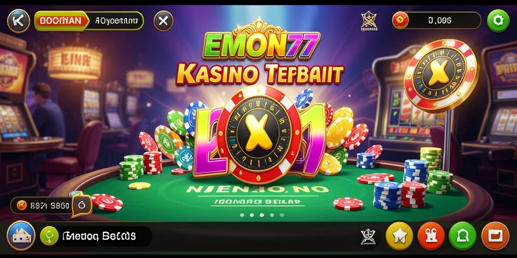 Screenshot menunjukkan gameplay seru dalam aplikasi Kasino EMON77.