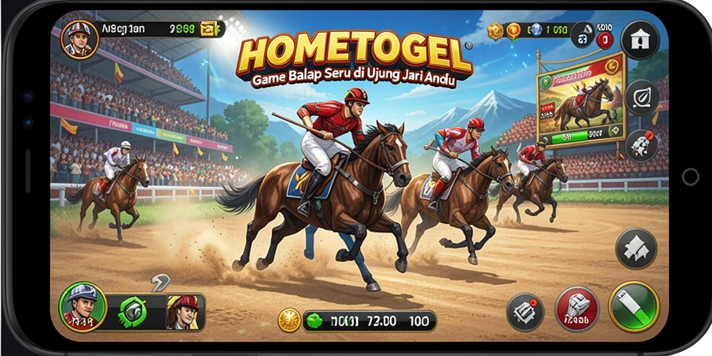 Tangkapan layar menampilkan balapan mendebarkan di HOMETOGEL.