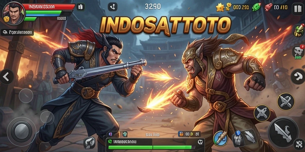 Screenshot menampilkan aksi pertarungan seru INDOSATTOTO.