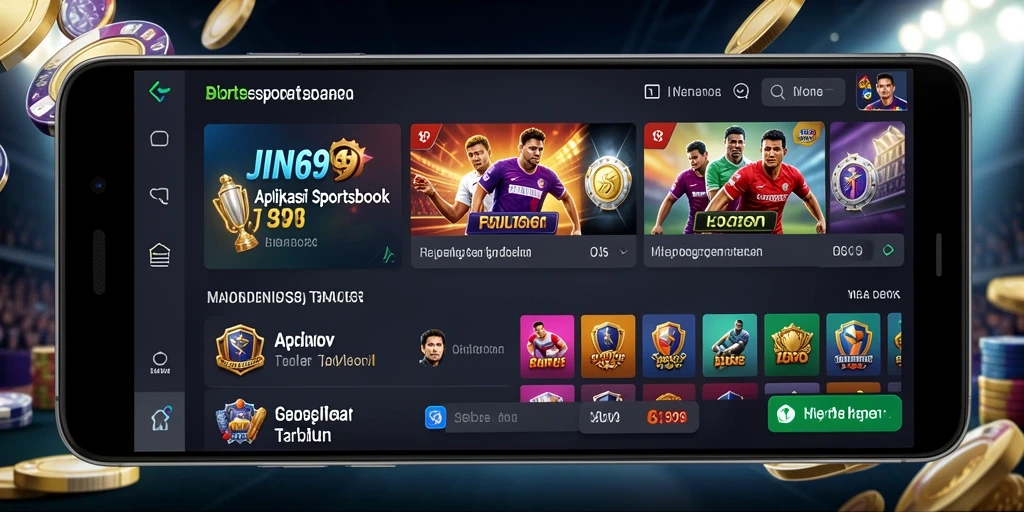 Screenshot utama JIN69 menampilkan berbagai pilihan taruhan olahraga.