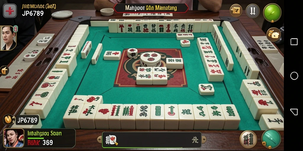 Screenshot gameplay JP6789 menampilkan pengalaman Mahjong yang memukau.