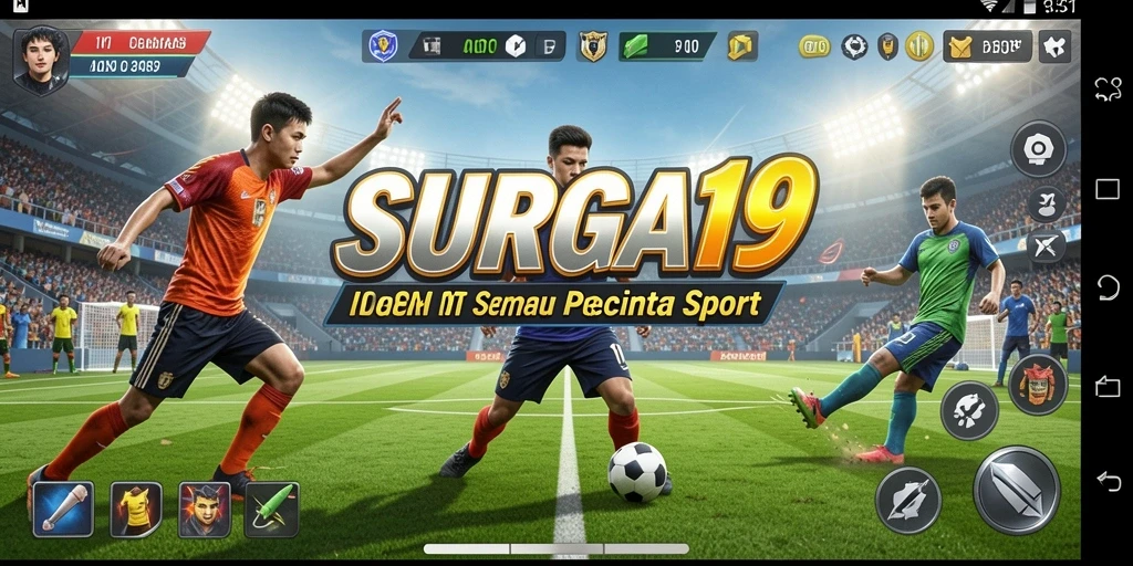 Screenshot SURGA19 menampilkan aksi seru dari gameplay olahraga.